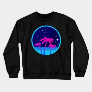 Synth Island Vaporwave Palms Crewneck Sweatshirt